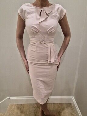 Stop Staring Pale Pink Sheath Dress with Belt